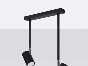 Miniaturka 1 - Dwie czarne lampy natynkowe w minimalistycznym wnętrzu