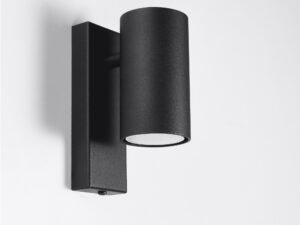 Miniaturka 2 - Nowoczesny czarny kinkiet LED z cylindrycznym kloszem