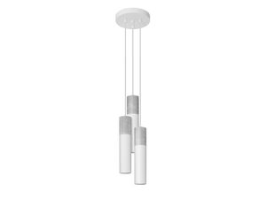 Miniaturka 8 - Designerska lampa sufitowa z trzema tubami w aranżacji białej