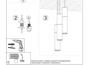 Miniaturka 7 - Instrukcja montażu lampy z trzema źródłami światła LED