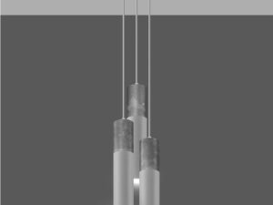 Miniaturka 2 - Szara nowoczesna lampa wisząca na tle szarej ściany