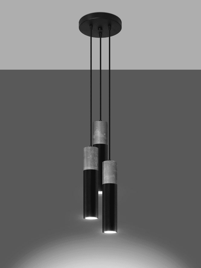 Stylowa Lampa Loftowa XANADU 3P Stal Beton