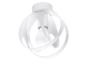 Miniaturka 8 - Geometryczna biała lampa sufitowa LED z mleczną oprawą