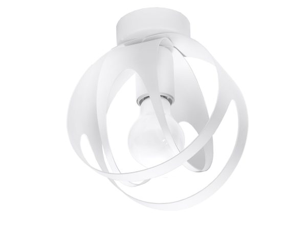 Geometryczna biała lampa sufitowa LED z mleczną oprawą