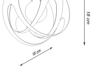Miniaturka 6 - Rysunek techniczny lampy sufitowej kulistej, średnica 18 cm