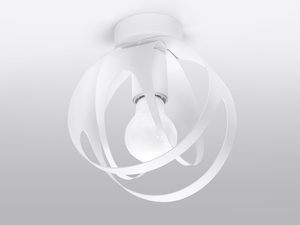 Miniaturka 1 - Designerska biała lampa sufitowa LED z geometryczną kulą