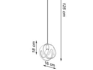 Miniaturka 6 - Schemat montażu lampy wiszącej, wysokość 125 cm