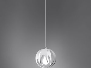 Miniaturka 5 - Nowoczesna biała lampa wisząca z kulistym kloszem LED