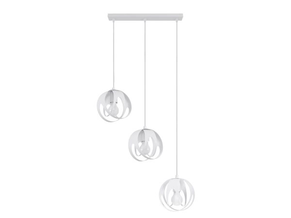 Lampa wisząca z trzema mlecznymi kulami LED do nowoczesnego wnętrza