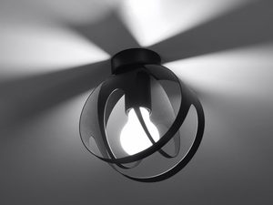 Miniaturka 5 - Designerska lampa LED z czarnym kloszem kulistym na suficie