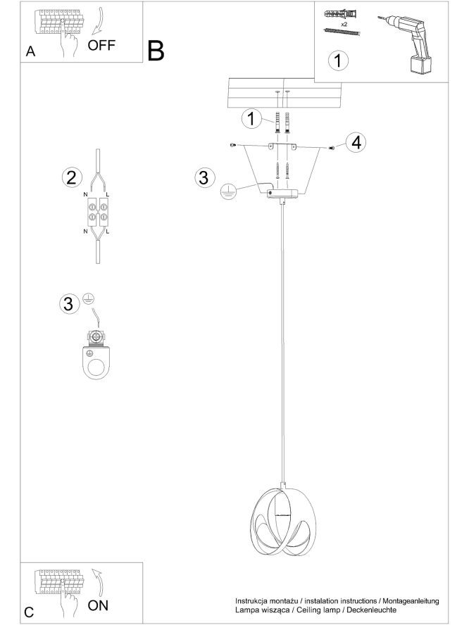 TUNDRA 1 Awangardowa Lampa Wisząca