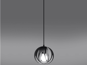 Miniaturka 2 - Czarno-biała lampa sufitowa z pojedynczym zwisem LED