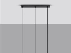 Miniaturka 4 - Czarna lampa sufitowa z trzema kloszami o kulistym kształcie