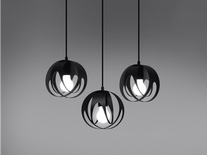 Miniaturka 5 - Nowoczesna lampa wisząca z trzema czarnymi kulami LED