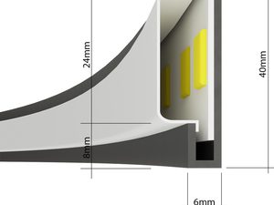 Miniaturka 45 - Detal profilu LED do montażu w suficie
