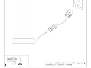 Miniaturka 6 - Rysunek techniczny lampki stołowej z zasilaniem sieciowym
