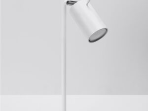 Miniaturka 1 - Biała lampka stołowa LED z regulowanym kloszem