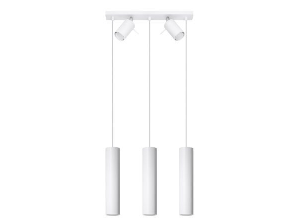 Minimalistyczna biała lampa wisząca z tubami LED do kuchni