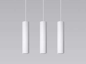 Miniaturka 2 - Minimalistyczna biała lampa wisząca z tubami LED do kuchni