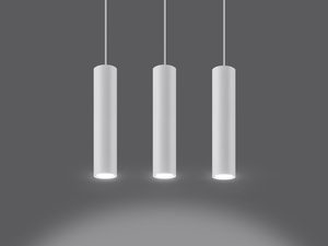 Miniaturka 3 - Wisząca biała lampa sufitowa LED z trzema punktami świetlnymi