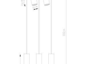 Miniaturka 7 - Techniczny rysunek montażu lampy sufitowej z trzema punktami