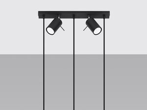 Miniaturka 5 - Lampa wisząca z trzema czarnymi zwisami LED, styl industrialny