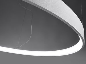 Miniaturka 35 - Nowoczesna lampa LED z białym pierścieniem do salonu