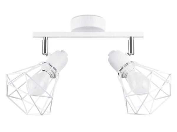 Nowoczesna lampa sufitowa z dwoma białymi reflektorami do kuchni