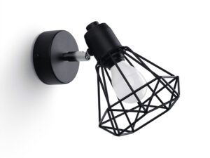 Miniaturka 4 - Nowoczesny kinkiet ścienny z czarnym kloszem geometrycznym