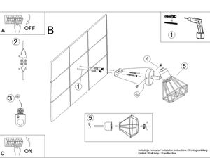 Miniaturka 8 - Schemat montażu kinkietów ściennych do wnętrz nowoczesnych