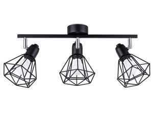 Miniaturka 3 - Lampa loftowa czarna z geometrycznymi kloszami, idealna do nowoczesnego wnętrza