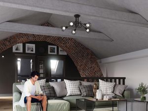 Miniaturka 5 - Żyrandol z drucianymi kloszami w eleganckim salonie