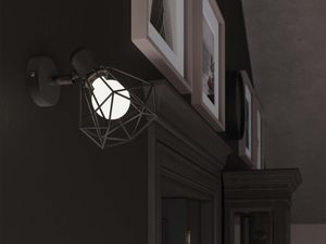 Miniaturka 6 - Stylizowany salon z czarnym żyrandolem loftowym