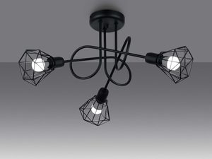 Miniaturka 2 - Industrialny żyrandol z drucianymi kloszami