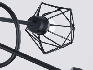 Miniaturka 3 - Lampa sufitowa z kloszami w kształcie diamentów – styl retro