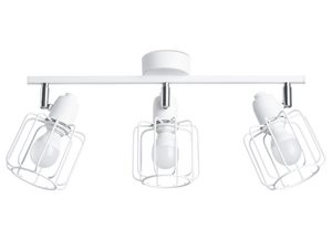 Miniaturka 1 - Biała lampa sufitowa z trzema kloszami w stylu loft