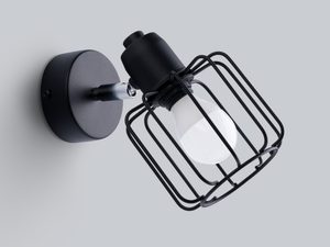 Miniaturka 5 - Czarna lampa ścienna z klatkami LED