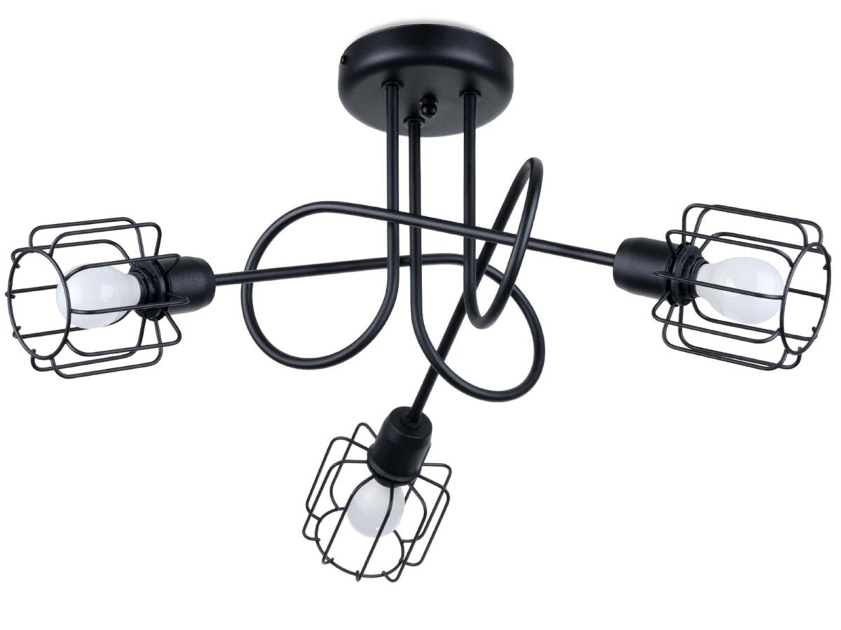 Żyrandol Industrialny SOLIS 3S Czarny