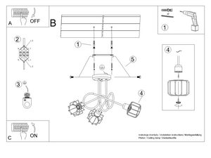 Miniaturka 8 - Schemat instalacji sufitowej lampy