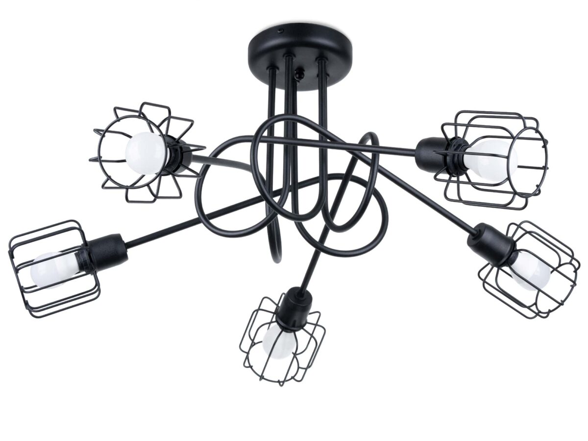 Żyrandol 5 Punktów Światła SOLIS 5S Czarny