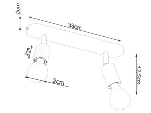 Miniaturka 7 - Rysunek techniczny – lampa sufitowa z dwoma regulowanymi reflektorami