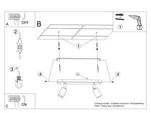 Miniaturka 8 - Schemat montażu lampy z reflektorami