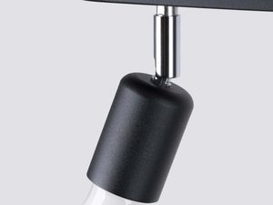 Miniaturka 3 - Czarny reflektor sufitowy z białym kloszem – detal z boku