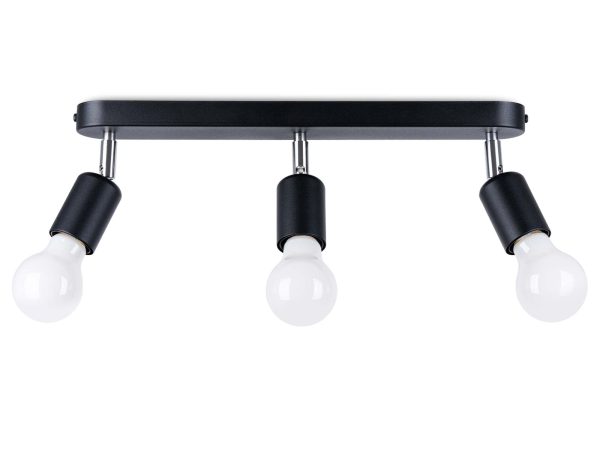 Minimalistyczna lampa z trzema punktami świetlnymi – matowa czerń