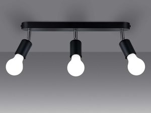 Miniaturka 2 - Lampa sufitowa z trzema reflektorami w stylu industrialnym – czarna listwa