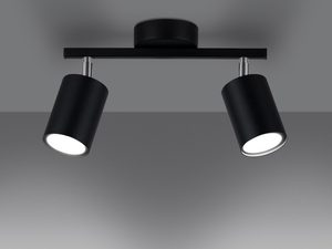 Miniaturka 6 - Podwójna czarna lampa LED z regulowanymi reflektorami