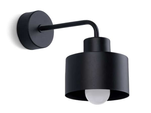 Lampa ścienna o cylindrycznym kształcie – czarne wykończenie