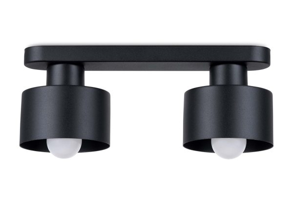 Nowoczesna lampa sufitowa z dwoma cylindrami w równoległym układzie