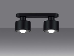 Miniaturka 2 - Czarna lampa sufitowa z dwoma cylindrycznymi kloszami – minimalistyczna forma