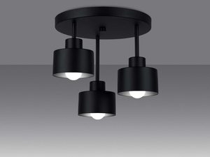 Miniaturka 2 - Lampa sufitowa – czarne klosze na prostokątnej podstawie